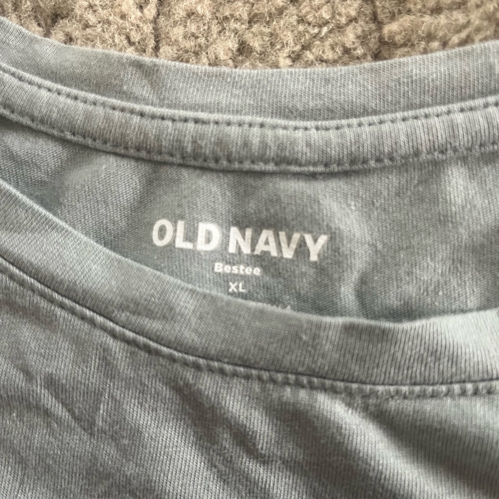 Old Navy Cream and Brown Striped Tee